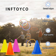 INFTOYCO Indoor Outdoor Carnival Games for Kids Adults Plastic Cones Ring Toss Combo Set Ring Toss Game Throwing Backyard Games Speed Agility Practice Games for Birthday Party